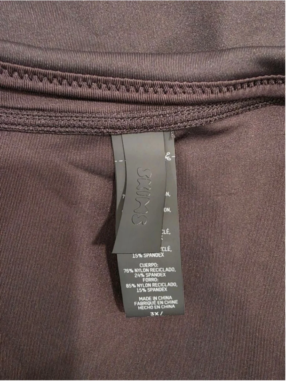 SKIMS Zip Front High Neck One Piece Swimsuit Black 3X Recycled Nylon NWOT - Picture 3 of 8